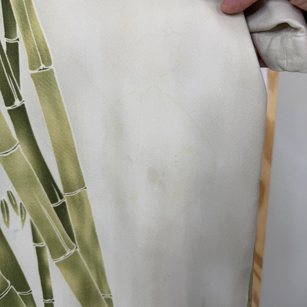 Tommy Bahama Button Down XL Beige Bamboo Print Relaxed Silk Camp Shirt - Picture 7 of 10